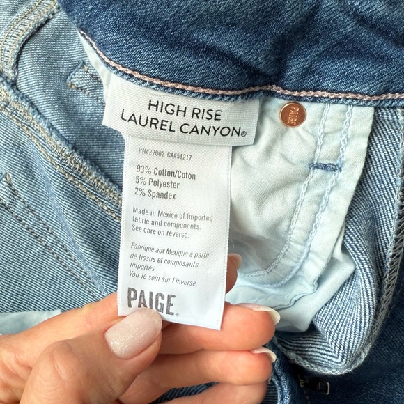 PAIGE High-Rise Blue Vintage Laurel Canyon Bootcut Jeans size 27 inseam 32” NWT - Picture 8 of 8
